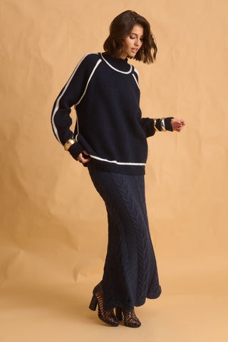 karavan clothing fashion fall winter 25 homecoming krvn collection brent knitted sweater dark blue 