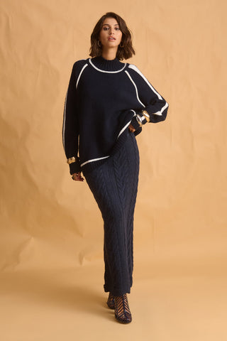 karavan clothing fashion fall winter 25 homecoming krvn collection brent knitted sweater dark blue 