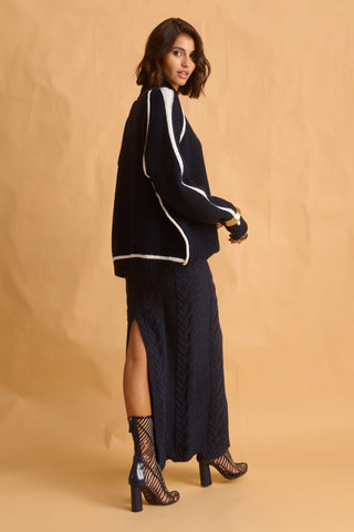 karavan clothing fashion fall winter 25 homecoming krvn collection brent knitted sweater dark blue 