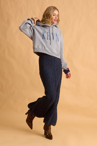 karavan clothing fashion fall winter 25 homecoming krvn collection yancy crop hoodie grey