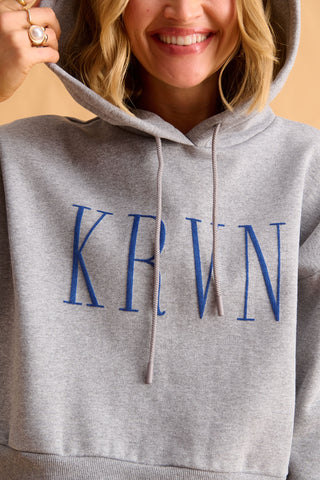 karavan clothing fashion fall winter 25 homecoming krvn collection yancy crop hoodie grey