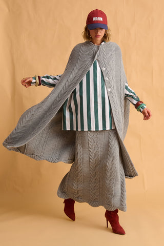 karavan clothing fashion fall winter 25 homecoming krvn collection blair knitted cape grey