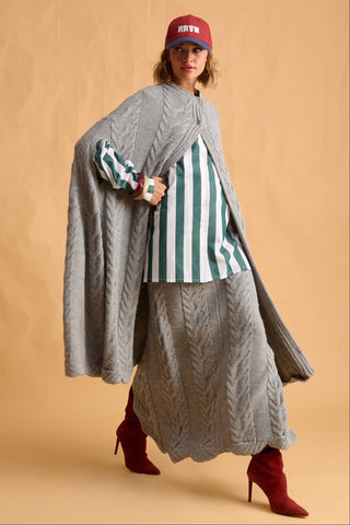 karavan clothing fashion fall winter 25 homecoming krvn collection blair knitted cape grey