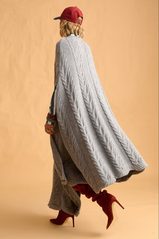 karavan clothing fashion fall winter 25 homecoming krvn collection blair knitted cape grey