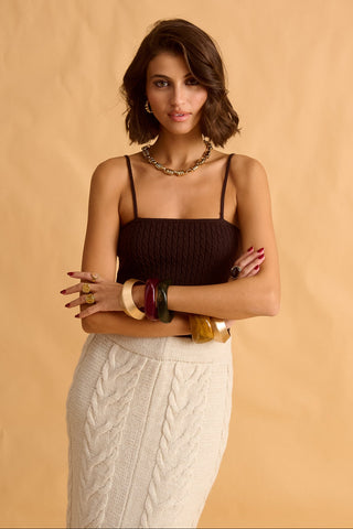 karavan clothing fashion fall winter 25 krvn homecoming collection odina knitted top brown