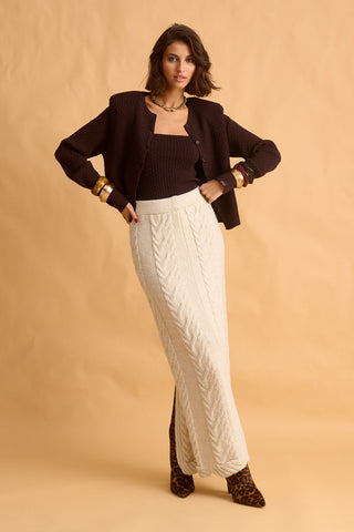 karavan clothing fashion fall winter 25 homecoming krvn collection clara knitted skirt ivory