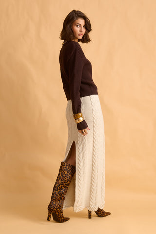 karavan clothing fashion fall winter 25 krvn homecoming collection orenda knitted cardigan brown