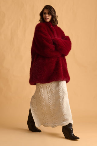 karavan clothing fashion fall winter 25 homecoming krvn collection clara knitted skirt ivory