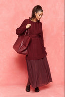 karavan fall winter 26' collection crystal knitted dress bordeaux