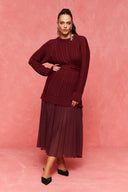 karavan fall winter 26' collection crystal knitted dress bordeaux