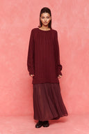 karavan fall winter 26' collection crystal knitted dress bordeaux