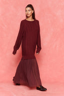 karavan fall winter 26' collection crystal knitted dress bordeaux