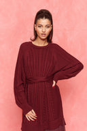 karavan fall winter 26' collection crystal knitted dress bordeaux