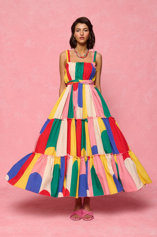 karavan clothing fashion spring summer 26 nai collection dakota dress multicolor block stripes