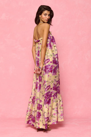 karavan clothing fashion spring summer 26 nai collection daniela dress foral lemon purple