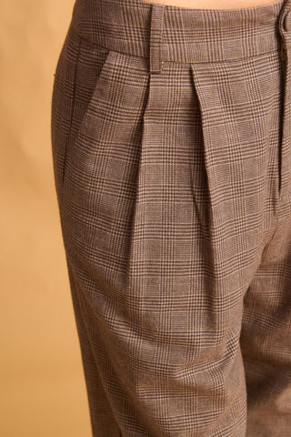 karavan clothing fashion fall winter 25 homecoming krvn collection daria trousers checked brown