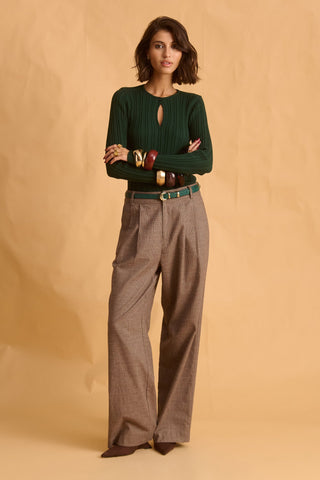 karavan clothing fashion fall winter 25 homecoming krvn collection sabine knitted top green