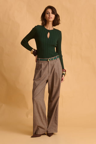 karavan clothing fashion fall winter 25 homecoming krvn collection sabine knitted top green