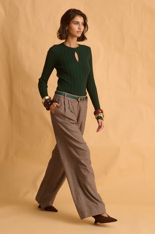 karavan clothing fashion fall winter 25 homecoming krvn collection sabine knitted top green