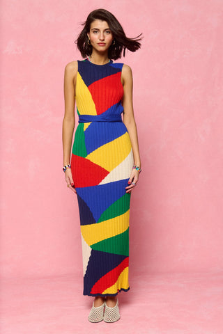 karavan clothing fashion spring summer 26 nai collection denise knitted dress multicolor polygon