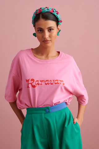 karavan clothing fashion spring summer 24 collection dina tee pink
