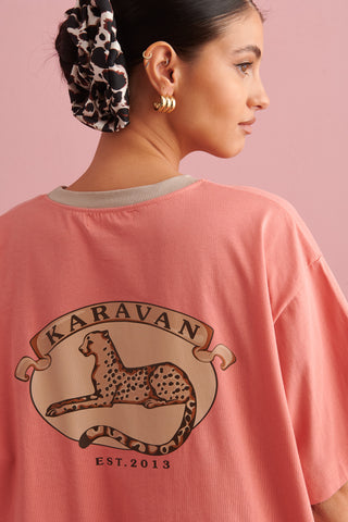 karavan clothing fashion spring summer 24 collection dino tee peach