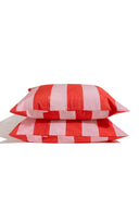karavan clothing planet homeware collection spring summer 25 pillow case red pink stripes