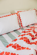 karavan clothing planet homeware collection spring summer 25 fitted sheet pistachio stripes