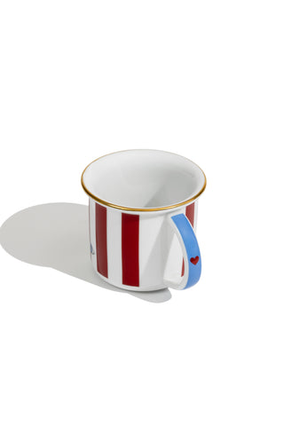 Porcelain Espresso Mug (Red Stripes)