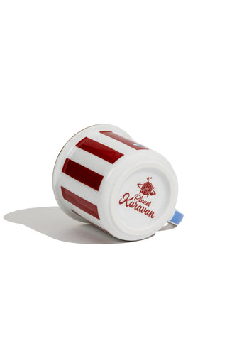 Porcelain Espresso Mug (Red Stripes)