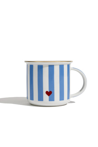 Porcelain Mug (Blue Stripes)