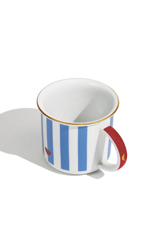 Porcelain Mug (Blue Stripes)