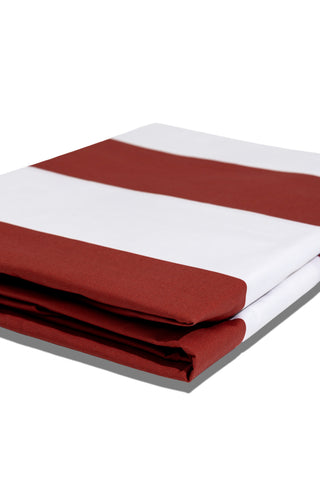 karavan clothing planet homeware collection fall winter 25 26 fitted sheet burgundy stripes