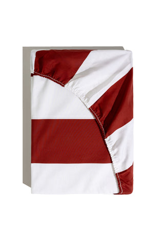 karavan clothing planet homeware collection fall winter 25 26 fitted sheet burgundy stripes