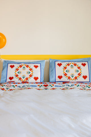 karavan clothing planet homeware collection fall winter 25 26 pillow case set pixel floral