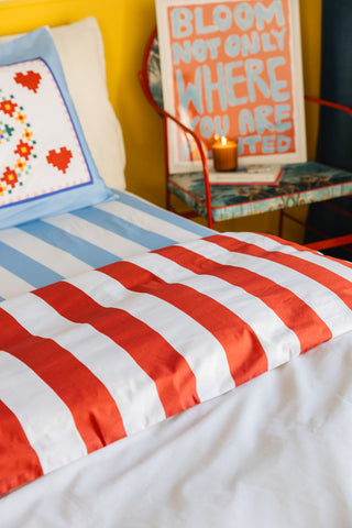 karavan clothing planet homeware collection fall winter 25 26 duvet cover pixel floral red stripes