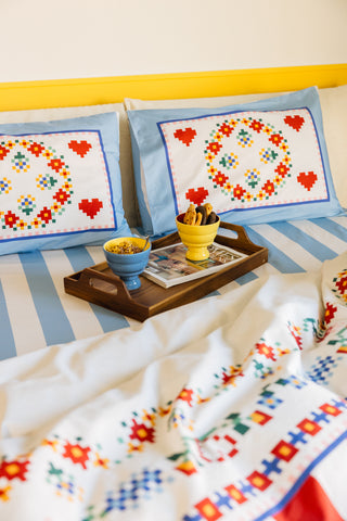 karavan clothing planet homeware collection fall winter 25 26 pillow case set pixel floral