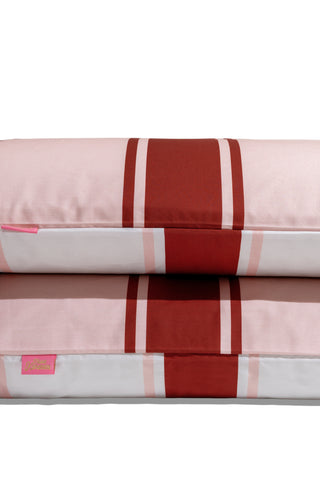 Pillow Case Set (Burgundy Stripes)