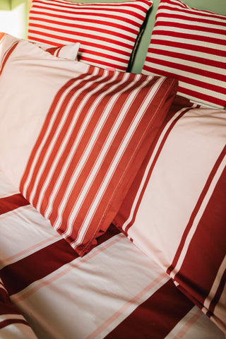 Fitted Sheet (Burgundy Pink Stripes)
