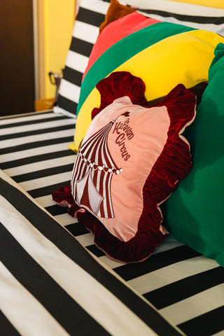 karavan clothing planet homeware collection fall winter 25 26 fitted sheet black white stripes