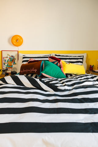 karavan clothing planet homeware collection fall winter 25 26 duvet cover black white stripes