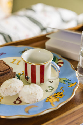 Porcelain Espresso Mug (Red Stripes)