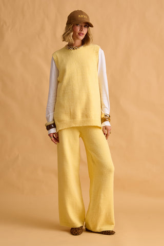 karavan clothing fashion fall winter 25 homecoming krvn collection nemy knitted trousers lemon