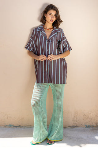 karavan clothing fashion spring summer 26 nai special issue collection zinnia shirt brown stripes