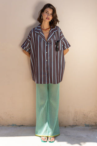 karavan clothing fashion spring summer 26 nai special issue collection zinnia shirt brown stripes