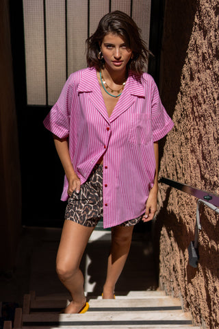 karavan clothing fashion spring summer 26 nai special issue collection zinnia shirt pink stripes
