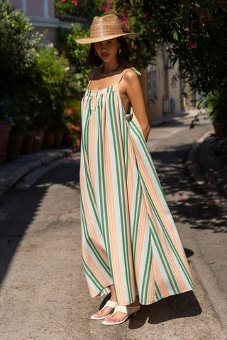 karavan clothing fashion spring summer 26 nai special issue collection nemie midi dress green orange stripes