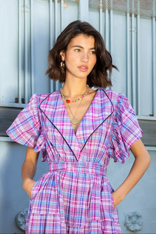 karavan clothing fashion spring summer 26 nai special issue collection anged dress purple checked