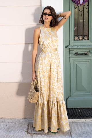 karavan clothing fashion spring summer 26 nai special issue collection selma dress yellow ivory floral