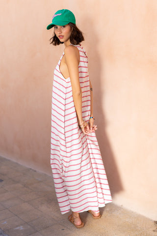 karavan clothing fashion spring summer 26 nai special issue collection cyrus midi dress white pink stripes